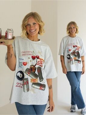 Loud Face Carbonation Diet Coke Collage Tee Shirt